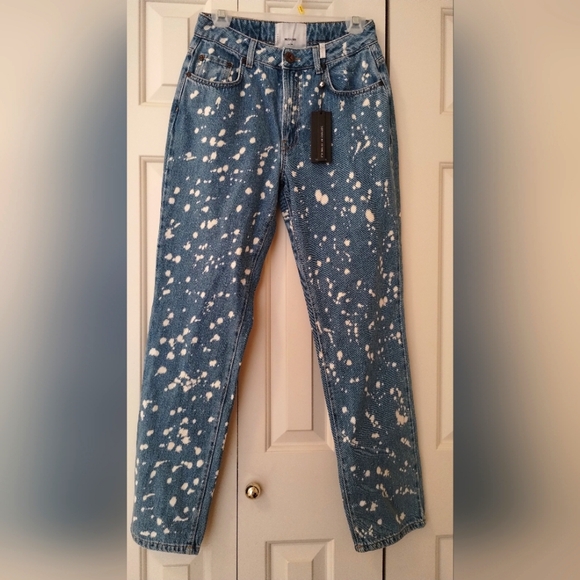 NWT One Teaspoon Royal Salt Splatter Crusaders High Waist Baggies Denim Jeans. - Picture 1 of 11